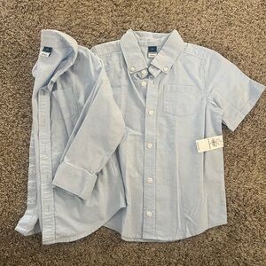 Old navy boys set of two button front shirts- one new with tags